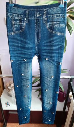 Zateplené legíny riflového vzhledu, m