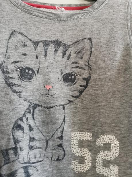 Mikina kočička vel. 122 / 128, h&m,122