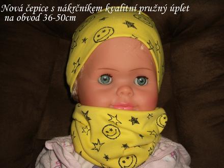 Čepice+nákrčník 36-50cm dvě barvy,