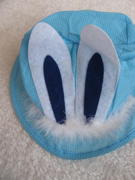 Karnevalový modrý klobouk s ušima,zajíc,velikonoce,