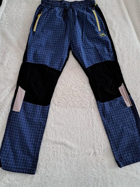 Kostkované outdoorové kalhoty /modré a grafitové, kugo,170
