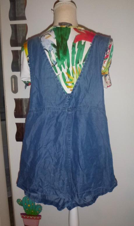 Letní kratasový overal - vel.s-max.m, mango,s