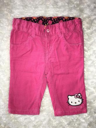 Růžové manžestrové kalhoty s hello kitty h&m, h&m,68