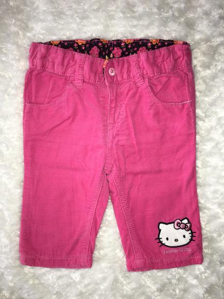 Růžové manžestrové kalhoty s hello kitty h&m, h&m,68