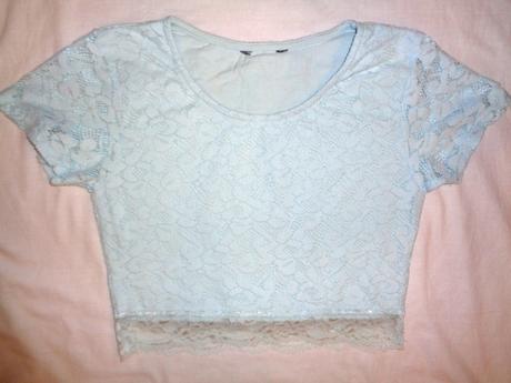 Luxus modroučké lambádové tričko - pružná krajka, next,146