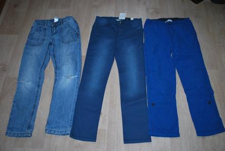 Zateplené jeansy rifle džíny, pláťáky i jednotlivě, h&m,140