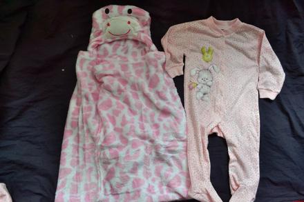 Dívčí overal v.74 bavlna+ velká osuška s kapucí, 68–80