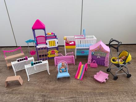 Hračky, hřiště pro barbie miminka, děti mattel, 