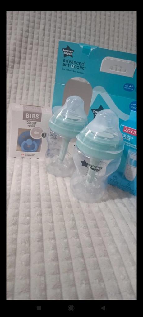 Set lahvičky, dudlík a sáčky na mm, 