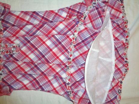 Nádherné červenofialkové káro šaty, topolino,110