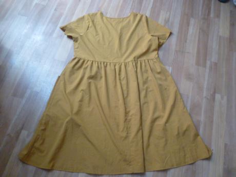 Hořčicové šaty s kapsama vel. xl pro maminy, xl