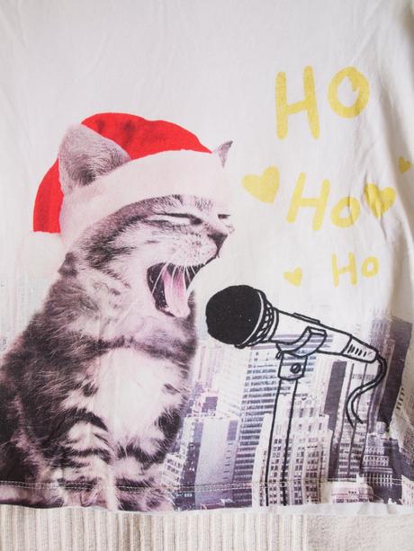 Vánoční tričko s kočičkou, h&m, 134/140, 134