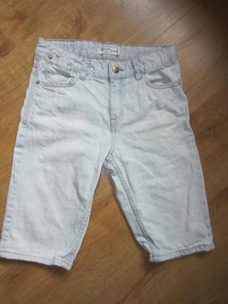 Peckovní džínové kraťasy detroit, dřený styl, lindex,140