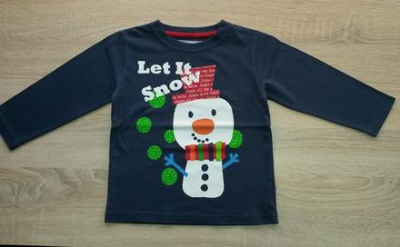 Bavlněné tričko se sněhulákem vel. 98, next,98