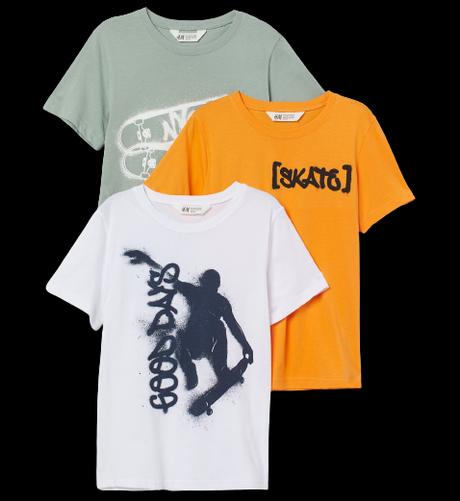 3-pack trička h&m sada skate vel. 146/152, h&m,146 / 152
