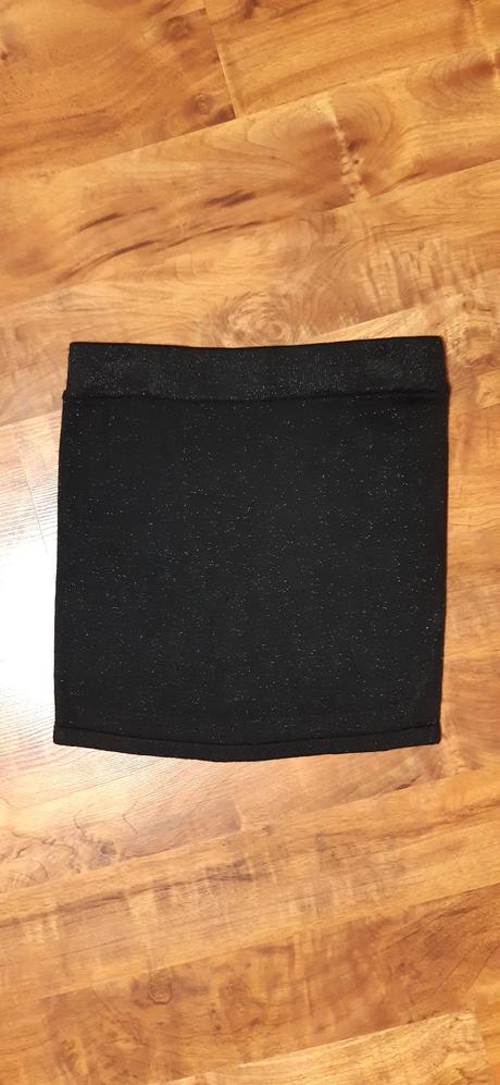 Dívčí úpletová sukně h&m 146/152 černá se stříbrno, h&m,146