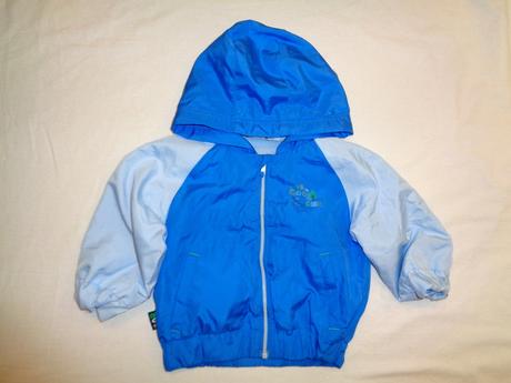 Modrá šusťáková bunda podšitá flízem, okay,80