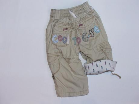 H163 podšité plátěné roll up kalhoty vel. 74, next,74