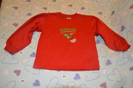 110 116 červená teplá mikina, 116