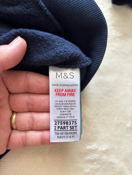 K11/ mikina modrá - v.7/8 let zn. m&s, marks & spencer,128