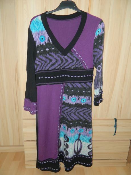 Dámské fialové úpletové šaty vel. 40/m, 40
