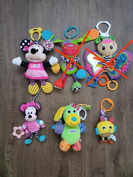 Dětské závěsné hračky playgro, lamaze, disney,