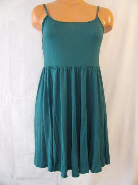 Letní elastické tyrkysové mini šaty - h&m, h&m,xs