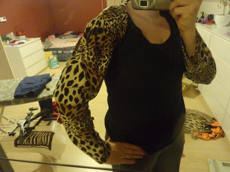 Tygrovane nenosene bolerko, xxl