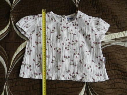 Tričko-halenka krátký rukáv s růžičkami, tulec trend,98