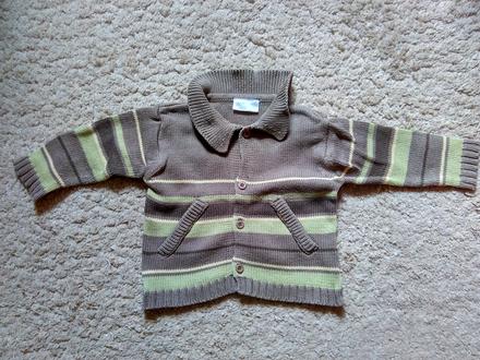 Vel.74, vel.6-9měs., dětský pletený khaki svetr, 74