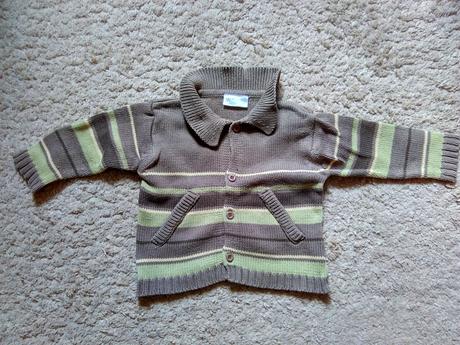 Vel.74, vel.6-9měs., dětský pletený khaki svetr, 74