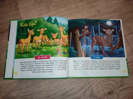 D398 kniha bydlím v lese, jelen,