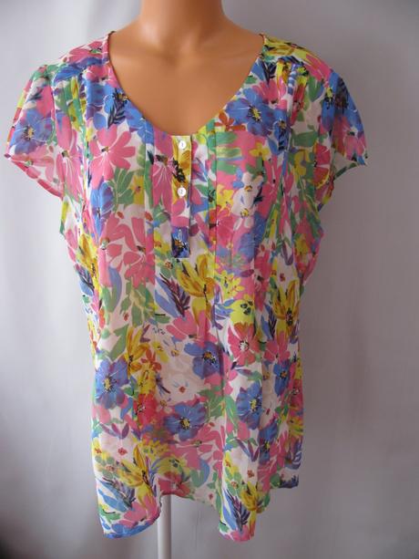 Letní dámská květovaná halenka, peanuts,46