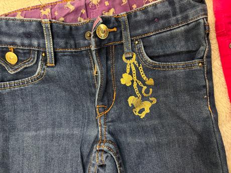 98 kalhoty, dżiny divci ruzova, modra, h&m,98