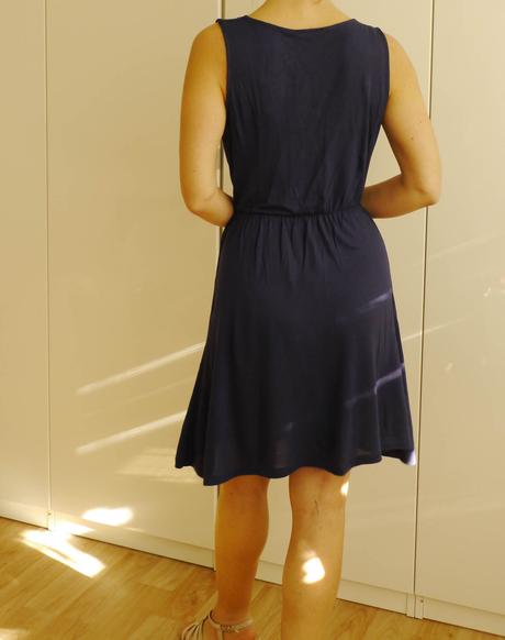 Tmave modre saty s výstřihem vodopád vel. s h&m, h&m,s