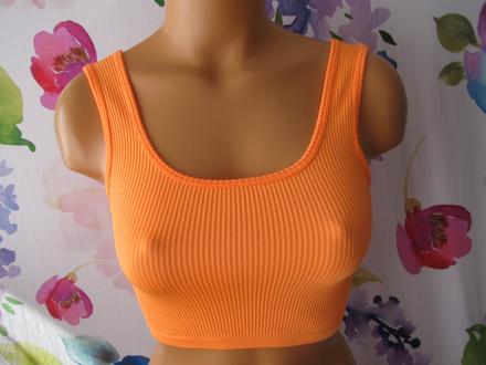 Dámské, dívčí žebrované crop top tričko, 32