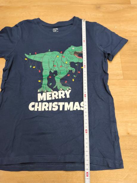 Vánoční tričko s dinosaurem, 128