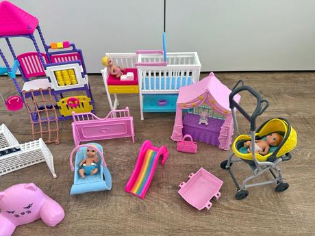 Hračky, hřiště pro barbie miminka, děti mattel, 