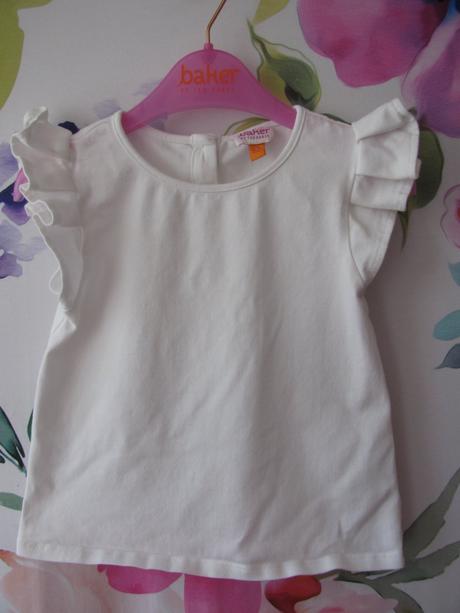 Bílá bavlněná elastická halenka,tričko ted baker, 92