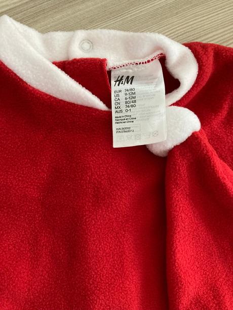 Overal santa claus s čepicí h&m, v. 74-80 nový, 74 / 80