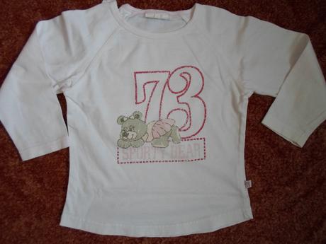 Bílé růžové triko tričko dlouhý rukáv, disney,86