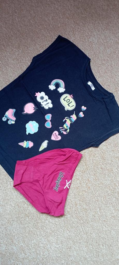 Tričko a kalhotky zn."girls" vel."128", 128