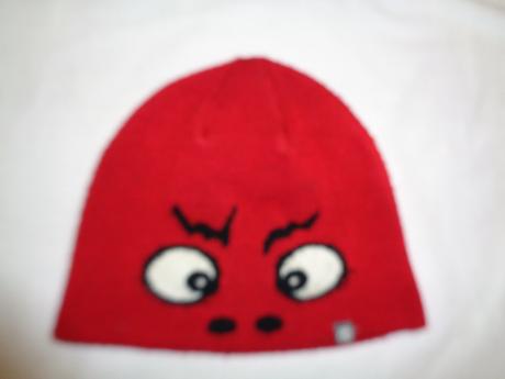 Pěkná červená dvouvrstvá čepice s očima, 122