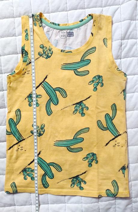 Žluté tričko bez rukávů, 128