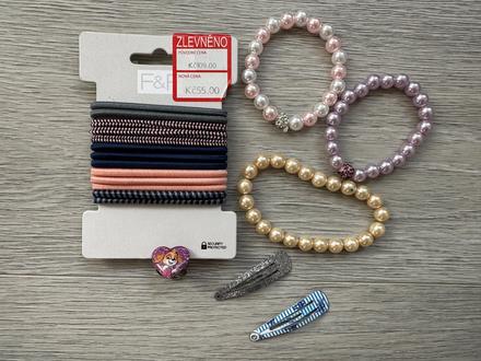 Sada gumiček, sponek do vlasů, náramků, 19 ks, 