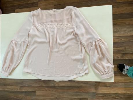 Světle růžová/pudrová halenka s krajkou, vel xl, m, xl