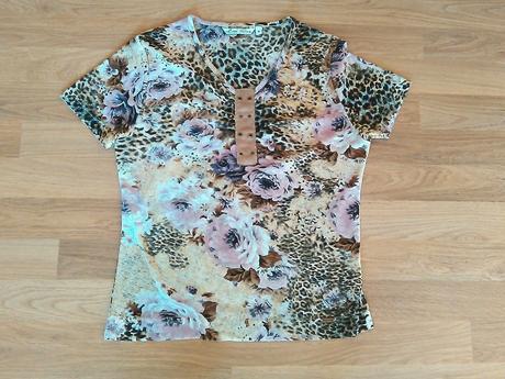 Tričko top crop květované leopardí velikost m, m