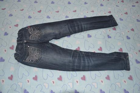 Elastické džíny rifle s kamínky, 140