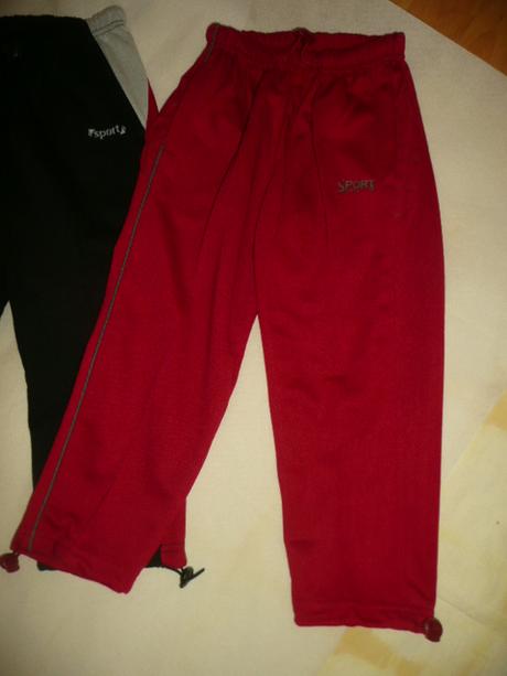 Tepláky vel 104/110 délka 57/37 cm pro hubené, 110 / 116