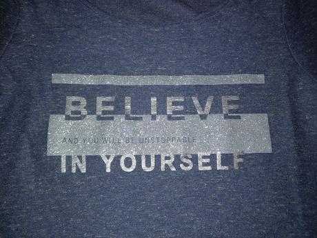 Modro-strieborný pull believe in yourself, vero moda,m